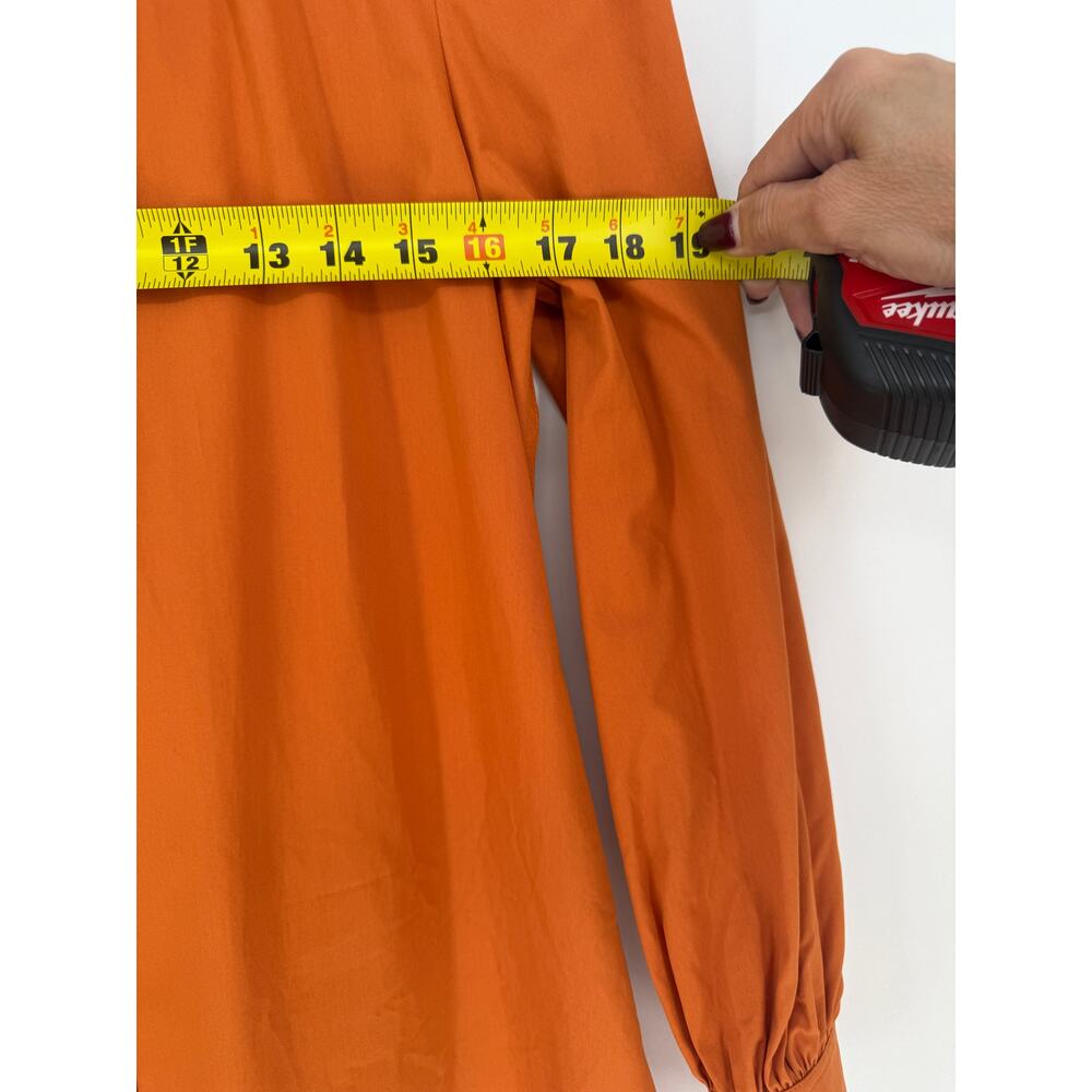 Tory Burch Artist Dress Tuscan Orange Size 4 NWT Cotton POplin $428 - Picture 8 of 13